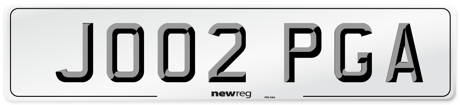 JO02 PGA Number Plate from New Reg